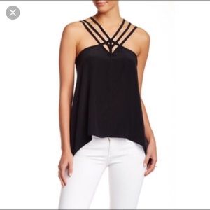BCBG Max Azria black silk tank XXS fits like XS